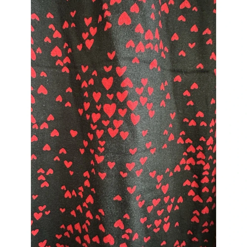 Victoria Secret womens size M Black Red Heart Pajama Set 2pc Pant Top Valentine